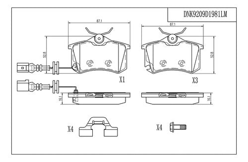CSA-DNK9209D1981LM - BALATAS TRASERAS PARA SEAT ALTEA XL 2006-2010 LOW METAL