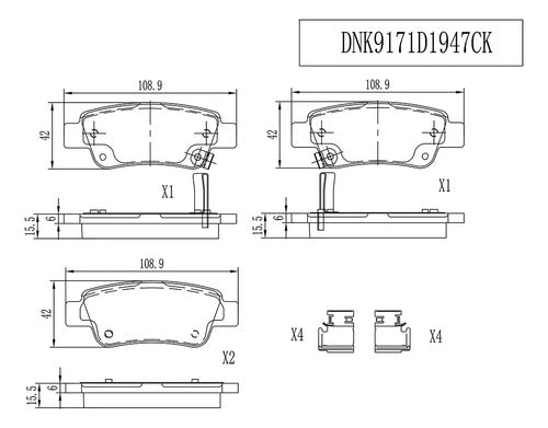 CSA-DNK9171D1947CK - BALATAS TRASERAS PARA HONDA CR-V 4 2.4 2006-2016 CERAMICAS