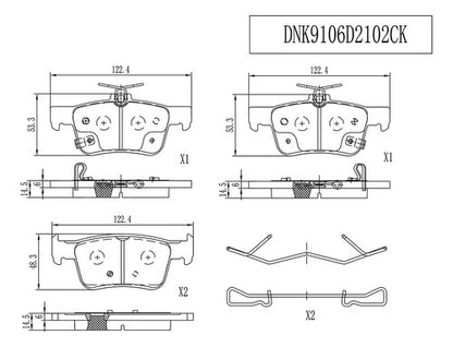 CSA-DNK9106D2102CK - BALATAS TRASERAS PARA HONDA ACCORD 4 1.5 2018-2019 CERAMICAS