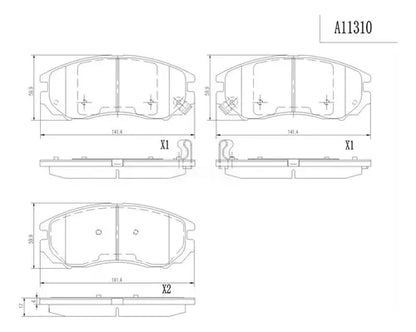 CSA-DNK8210D1104CK - BALATAS DELANTERAS PARA HYUNDAI TIBURON 4 2.0 2005-2006 CERAMICAS