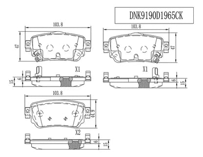 CSA-DNK9190D1965CK - BALATAS TRASERAS PARA NISSAN KICKS 4 1.6 2015-2016 CERAMICAS