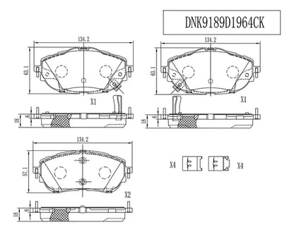 CSA-DNK9189D1964CK - BALATAS DELANTERAS PARA TOYOTA COROLLA 4 1.8 2015-2016 CERAMICAS