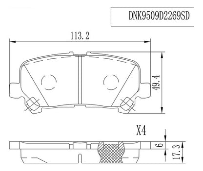 CSA-DNK9509D2269SD - BALATAS TRASERAS PARA TOYOTA HIACE 4 2.8 2020-2020 USO RUDO