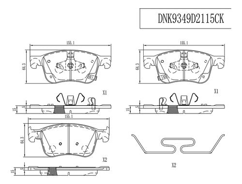 CSA-DNK9349D2115CK - BALATAS DELANTERAS PARA HONDA ACCORD 4 1.5 2018-2021 CERAMICAS