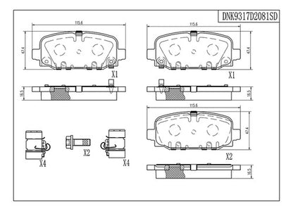 CSA-DNK9317D2081SD - BALATAS DELANTERAS/TRASERAS PARA JEEP COMPASS 2018-2018 USO RUDO