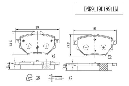 CSA-DNK9119D1891LM - BALATAS TRASERAS PARA PEUGEOT 308 3 1.2 2014-2017 LOW METAL