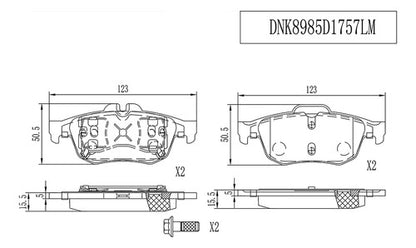 CSA-DNK8985D1757LM - BALATAS TRASERAS PARA RENAULT SAFRANE 4 2.0 2006-2012 LOW METAL