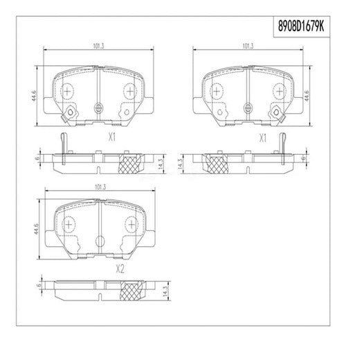 CSA-DNK8908D1679K - BALATAS TRASERAS PARA MAZDA 3 4 2.0 2014-2016 CERAMICAS