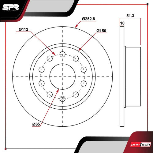 Par De Discos Traseros Solidos Para Seat Leon 1.4l 2008-2020
