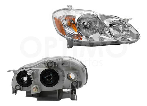 YOKO-FFNT0201 FARO DERECHO PARA TOYOTA COROLLA 2003-2004 FONDO CROMADO DERECHO/PASAJERO