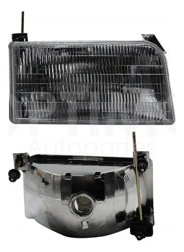 YOKO-FFNF1811 FARO DERECHO PARA FORD F-150 1992-1996 FONDO CROMADO RAYADO DERECHO/PASAJERO