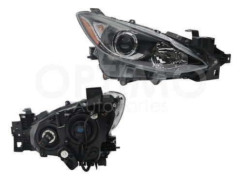 YOKO-FFNZ0101 FARO DERECHO PARA MAZDA MAZDA 3 2014-2016 FONDO NEGRO DERECHO/PASAJERO