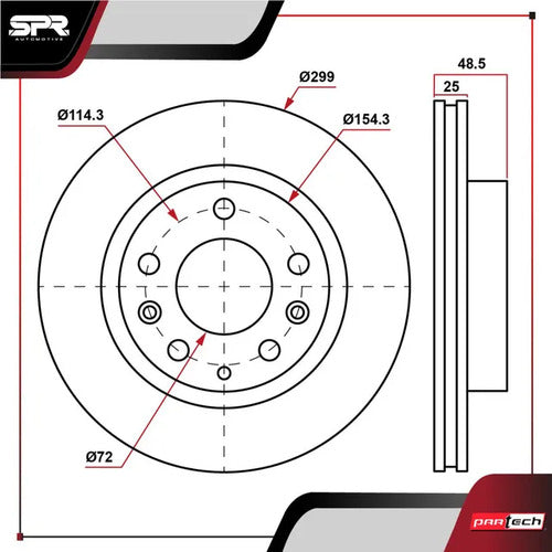 Par De Discos Ventilado Mazda 6 2003-2007 L4 2.3l Delanteros