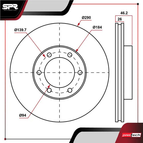 Par De Discos Mitsubishi Montero 2001-2002 V6 3.5 Delanteros