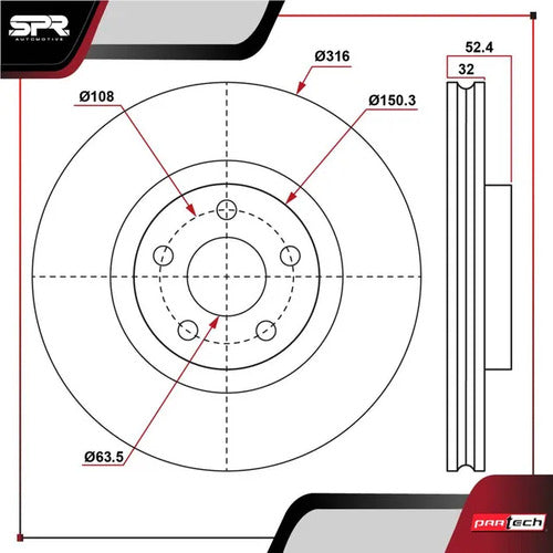 Par De Discos Ford Edge 2015-2020 L4 2.0l Delanteros