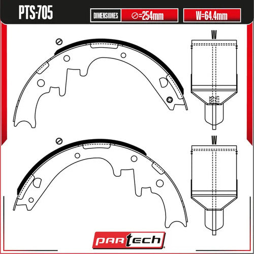 Zapatas Semimetalicas Ford Ranger 1996-2009 L4 2.3l Traseras