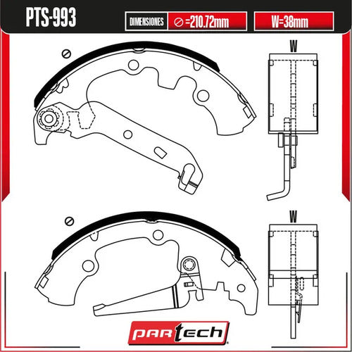 Zapatas Semimetalicas Ford Fiesta 1998-2000 L4 1.4l Traseras