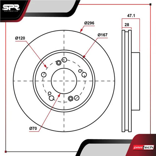 Par De Discos Honda Odyssey 2005-2010 V6 3.5l Delanteros