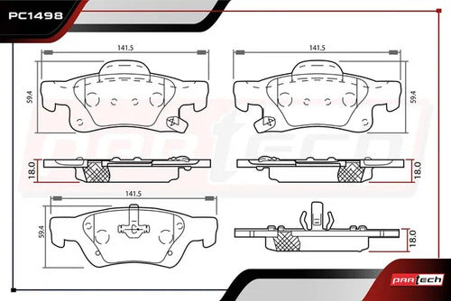 Balatas Ceramicas Dodge Durango 2011-2018 V6 3.6l Traseras