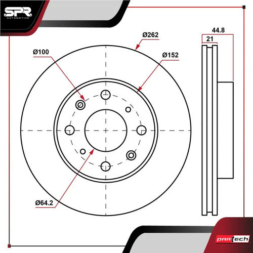 Par De Discos Honda City 2010-2012 L4 2.0l Delanteros