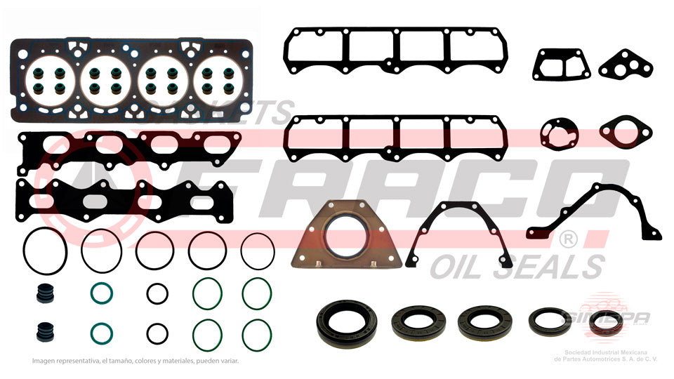 FSX-2540255SB - JUEGO DE EMPAQUES PARA FIAT PALIO L4 1.6 L 16 V. DOHC 2004-2005