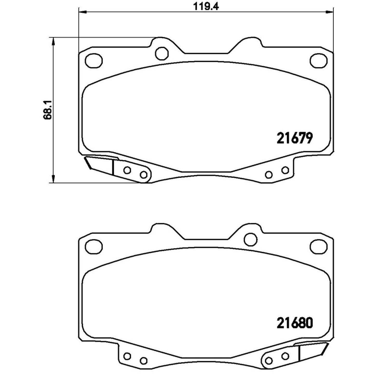 BRE-P83151 - BALATAS DELANTERAS PARA TOYOTA HILUX BASE 2009-2015