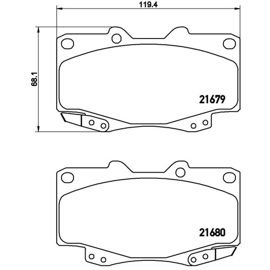 BRE-P83151 - BALATAS DELANTERAS PARA TOYOTA HILUX BASE 2009-2015