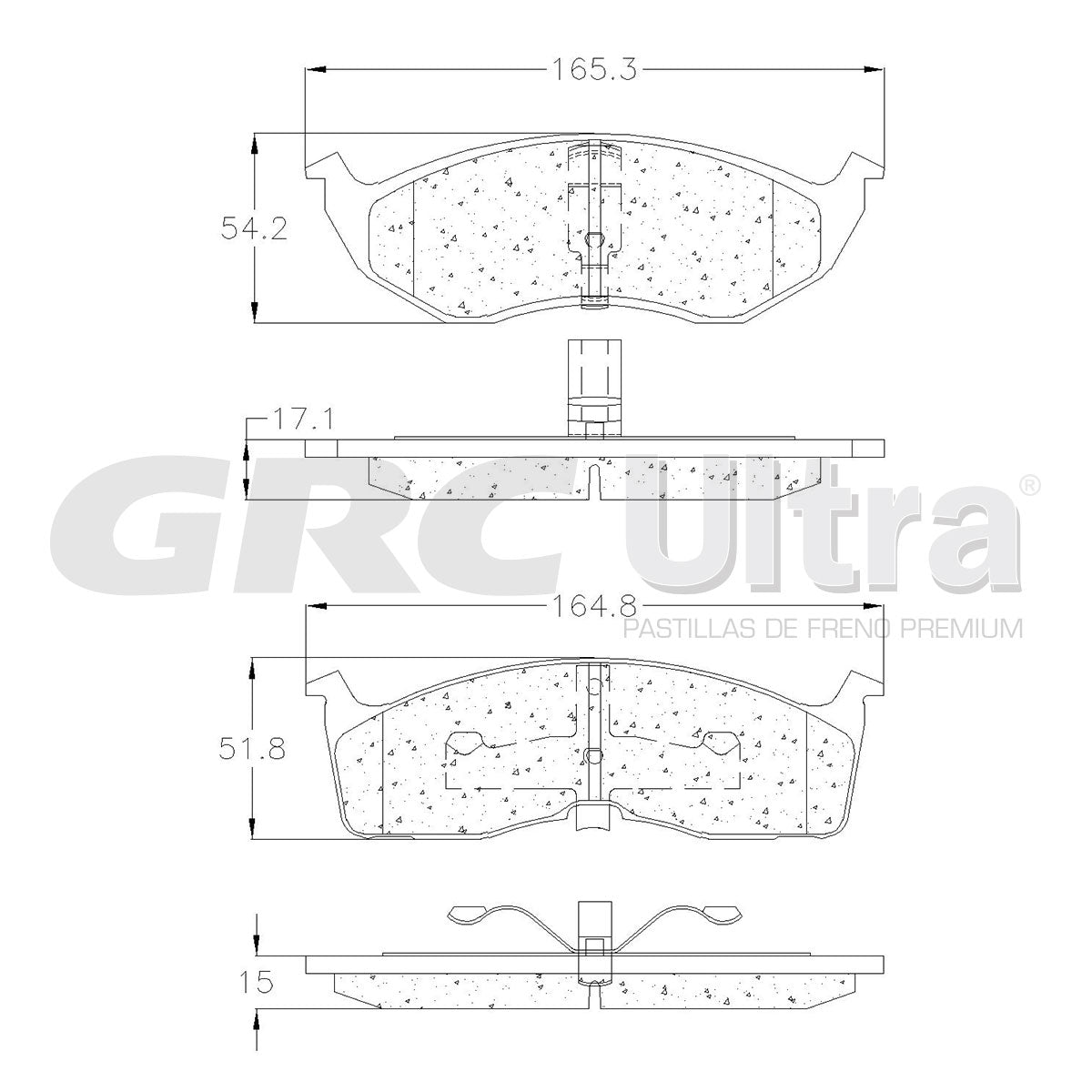 GMD730 - BALATAS SEMIMETALICAS DELANTERAS PARA CHRYSLER 300M BASE 3.5L 2000-2001