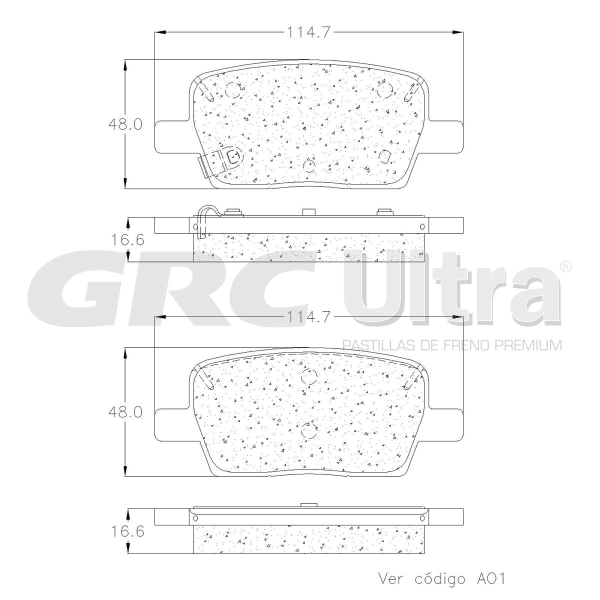 GMD1877 - BALATAS SEMIMETALICAS TRASERAS PARA BUICK ENCLAVE 2018-2020