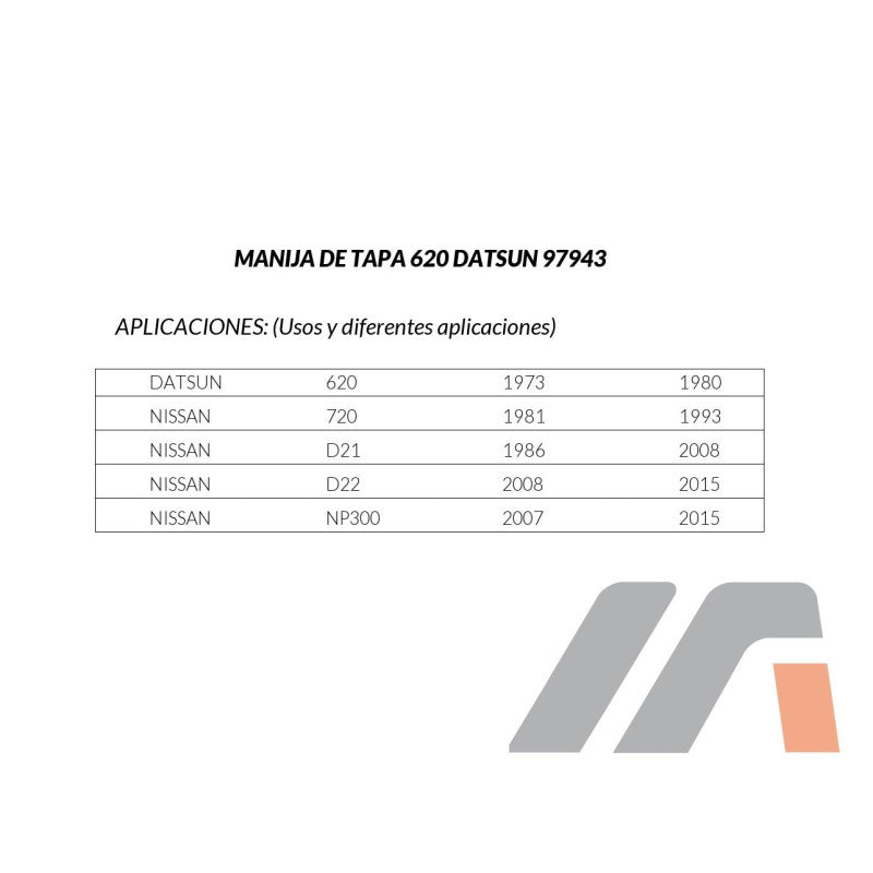 MANJ-97943 - MANIJA DE TAPA PARA DATSUN 620 1973-1980