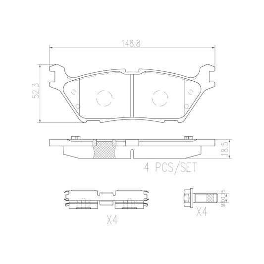 BRE-P24200 - BALATAS TRASERAS PARA FORD EXPEDITION KING RANCH 2020-2021