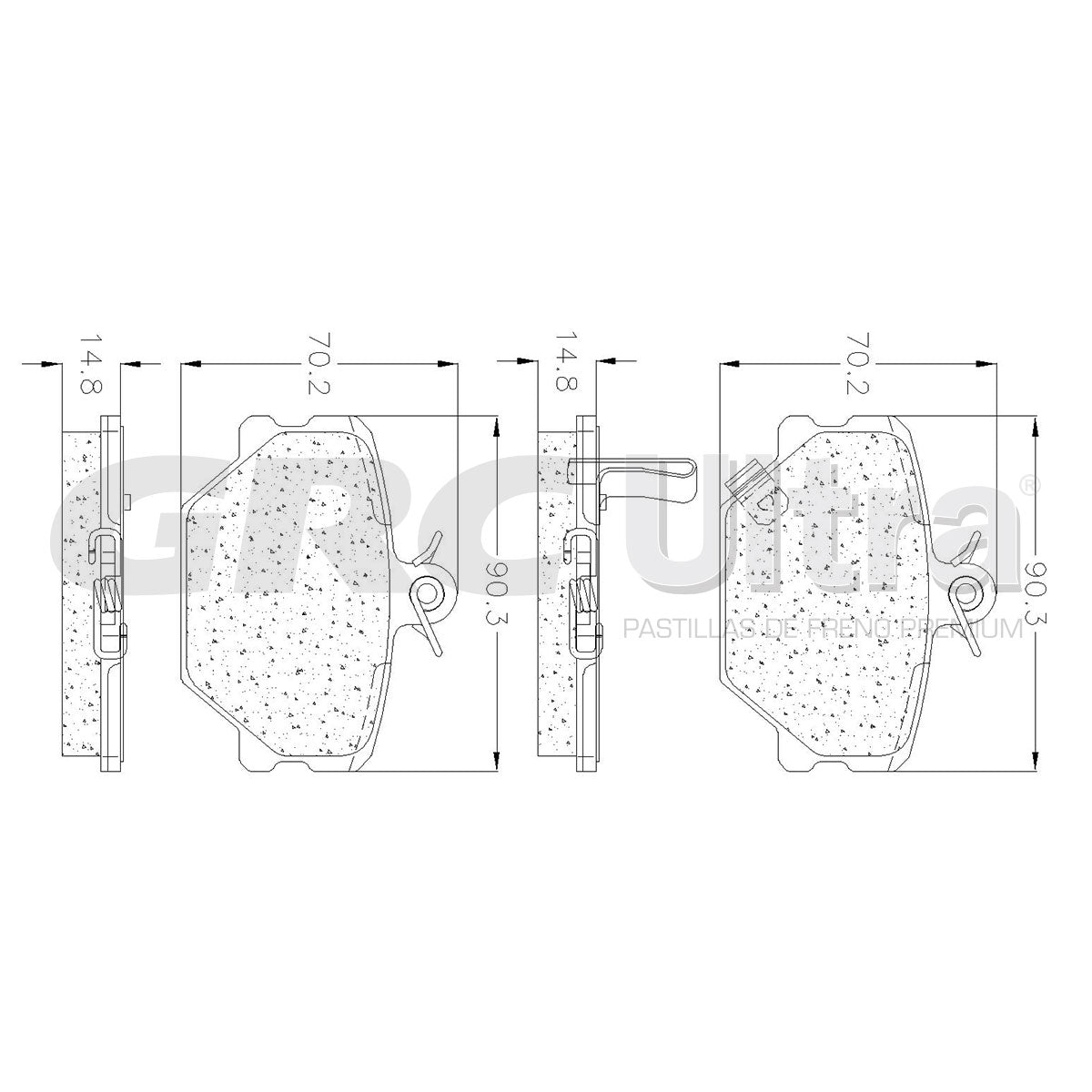 GMD1252 - BALATAS SEMIMETALICAS DELANTERAS PARA SMART CABRIO 2004-2005