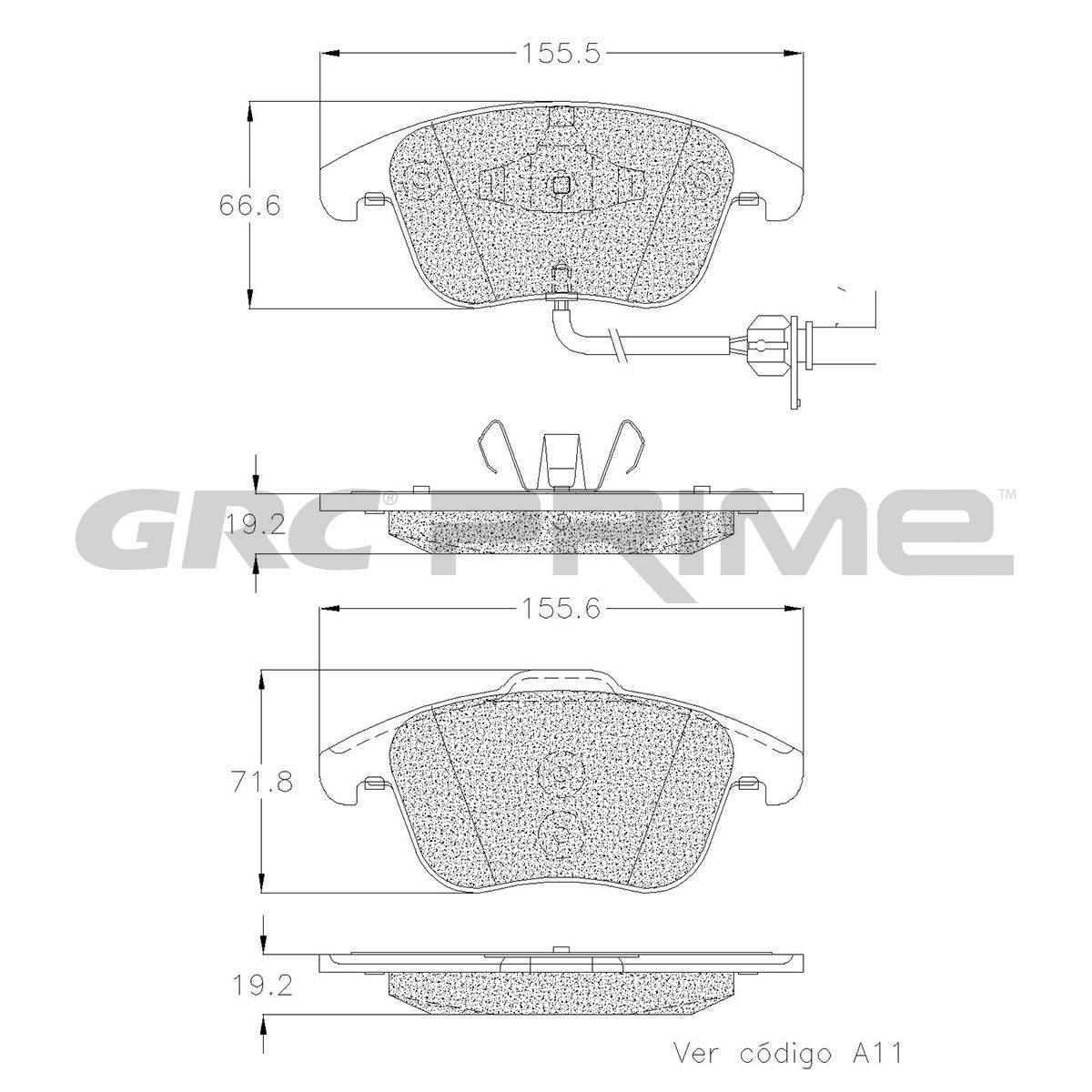 GPRD1535 - BALATAS SEMIMETALICAS DELANTERAS PARA AUDI A4 2011-2011