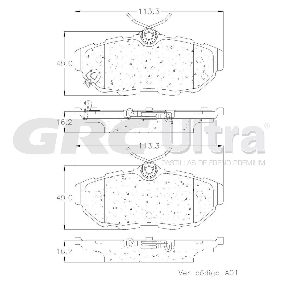 GMD1465 - BALATAS SEMIMETALICAS TRASERAS PARA FORD MUSTANG 3.7L 2011-2011