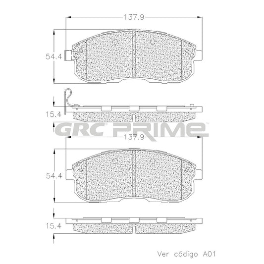 GPRD430 - BALATAS CERAMICAS DELANTERAS PARA INFINITI G20 1999-2002