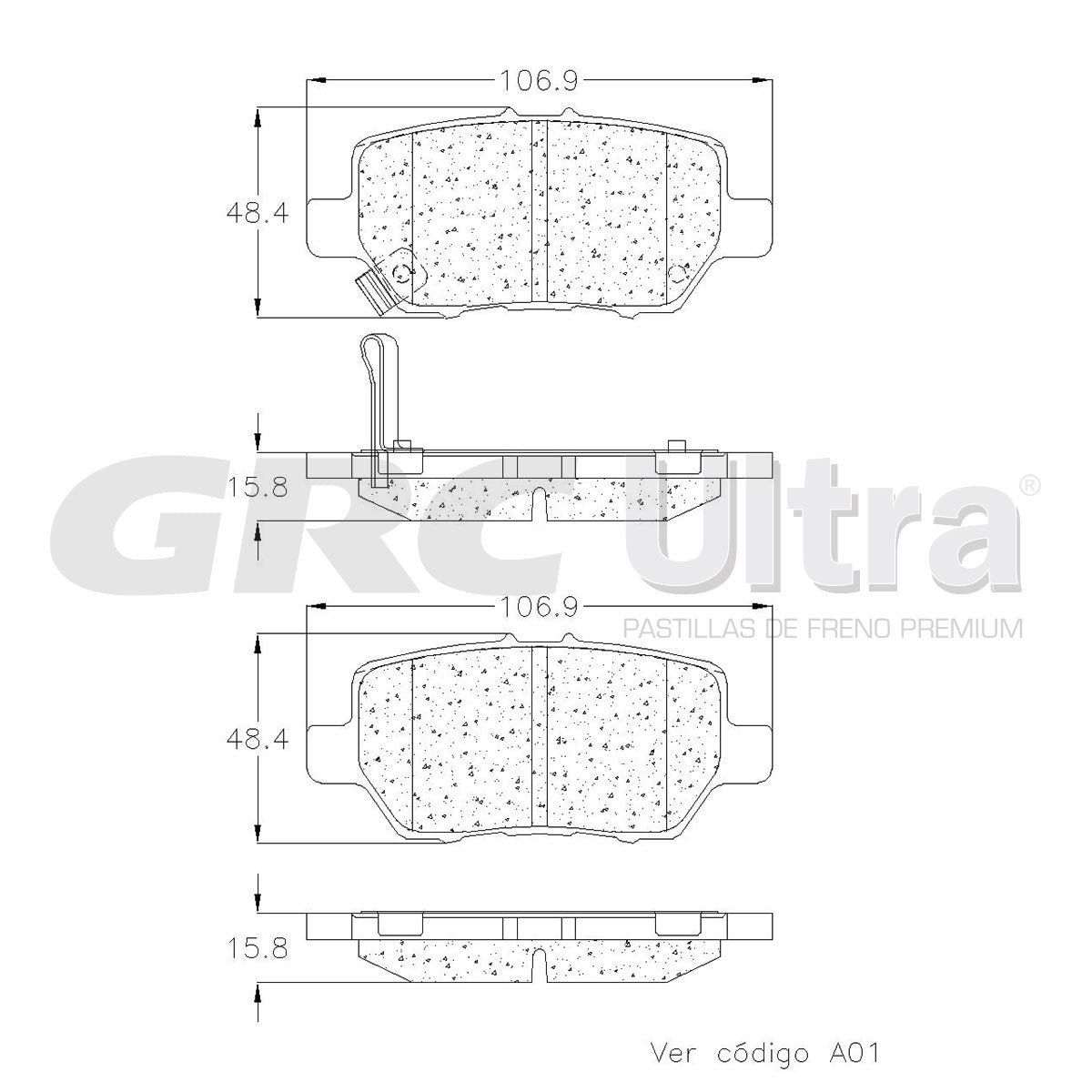 GCD1090 - BALATAS CERAMICAS TRASERAS PARA ACURA RL 3.5L 2005-2008
