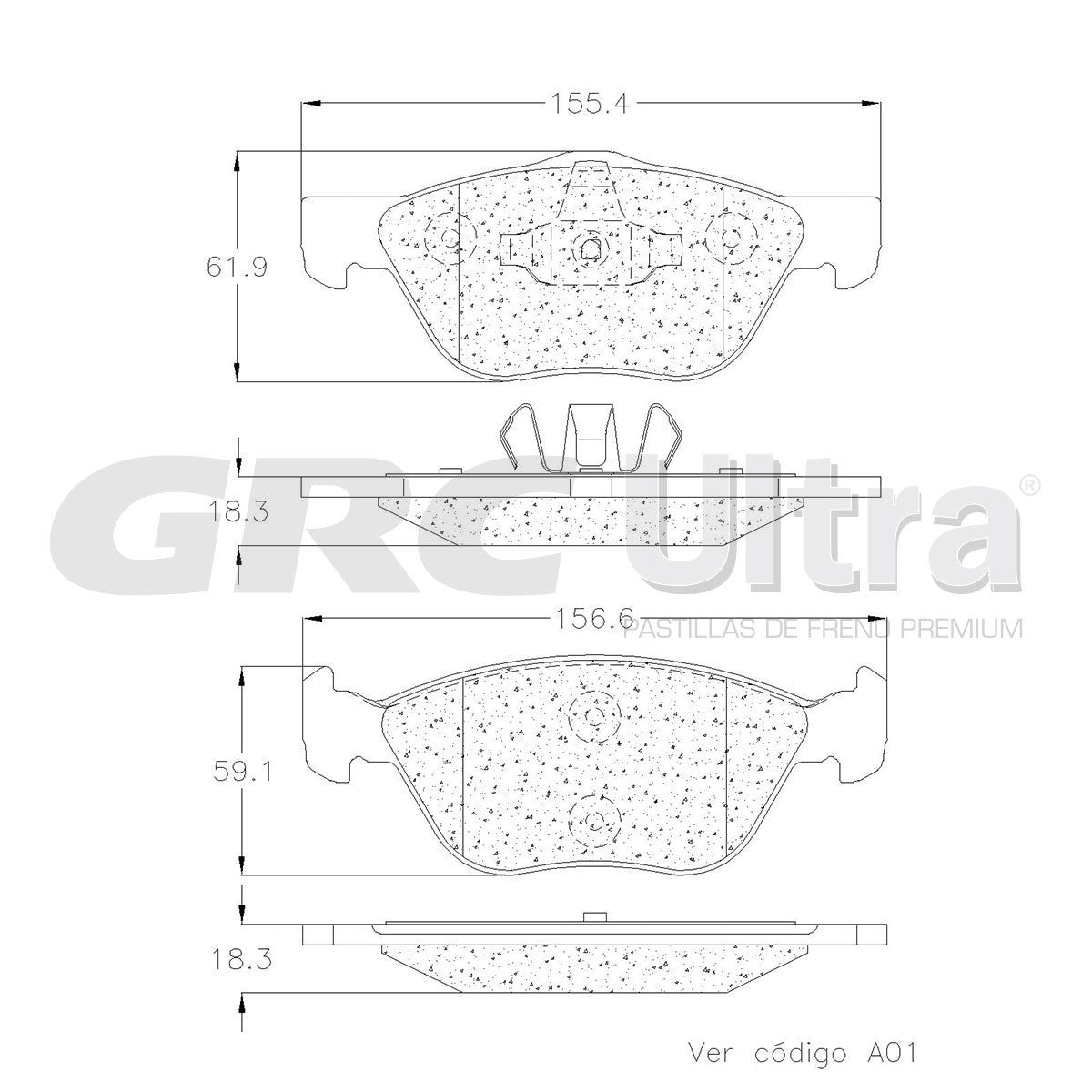 GMD1970 - BALATAS SEMIMETALICAS DELANTERAS PARA FIAT STRADA 2007-2014