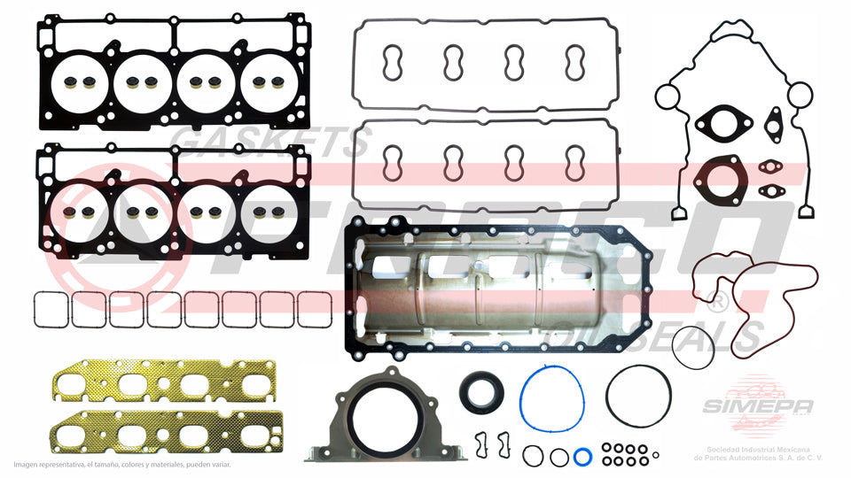 FSX-1182108 - JUEGO DE EMPAQUES PARA CHRYSLER 300 V8 5.7 L 16 V. HEMI 2009-2016