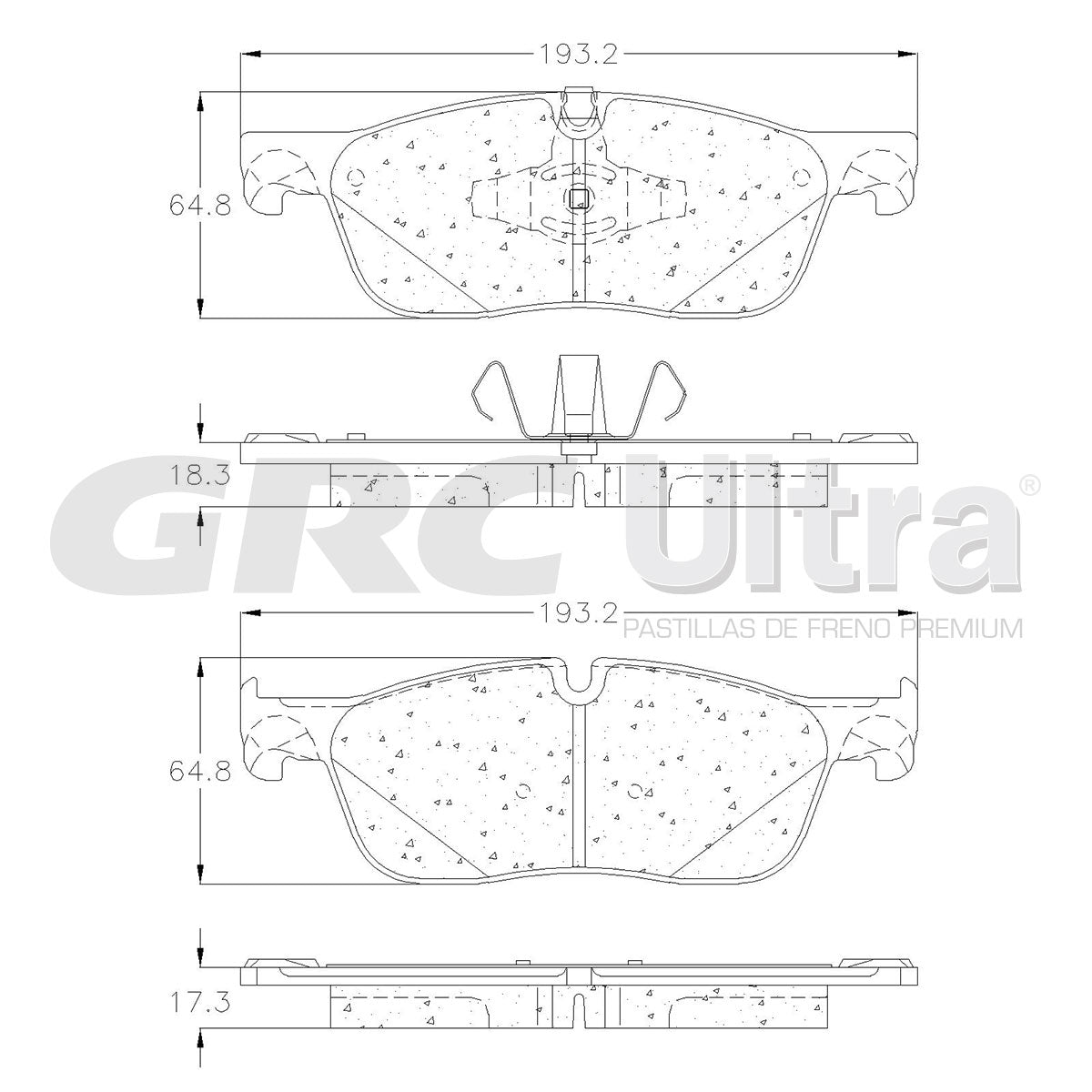 GCD1838 - BALATAS CERAMICAS DELANTERAS PARA JAGUAR E-PACE BASE 2019-2019