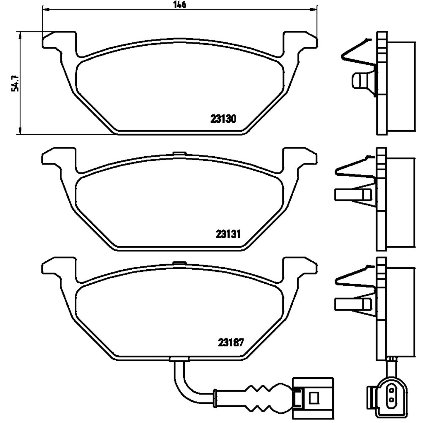 BRE-P85072 - BALATAS DELANTERAS PARA AUDI A3 AMBIENTE  1.4 4 2008-2011