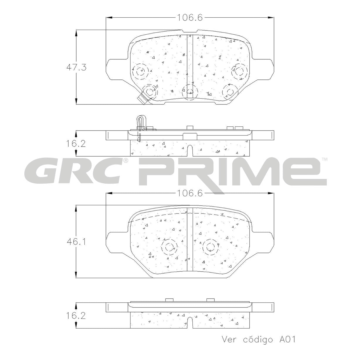 GPRD2168 - BALATAS CERAMICAS TRASERAS PARA BUICK ENCORE 2018-2022