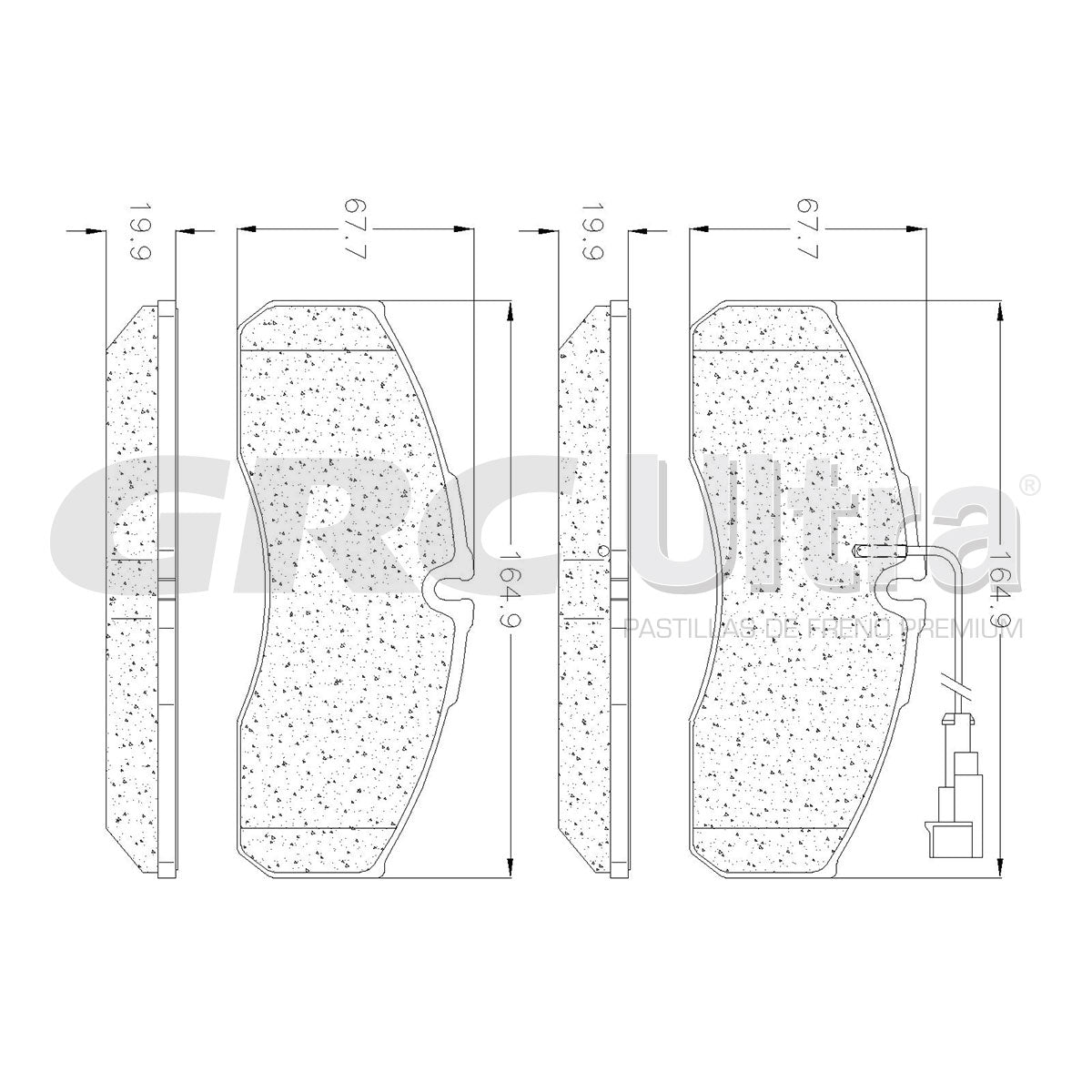 GMD1622 - BALATAS SEMIMETALICAS DELANTERAS PARA NISSAN CABSTAR 2011-2011