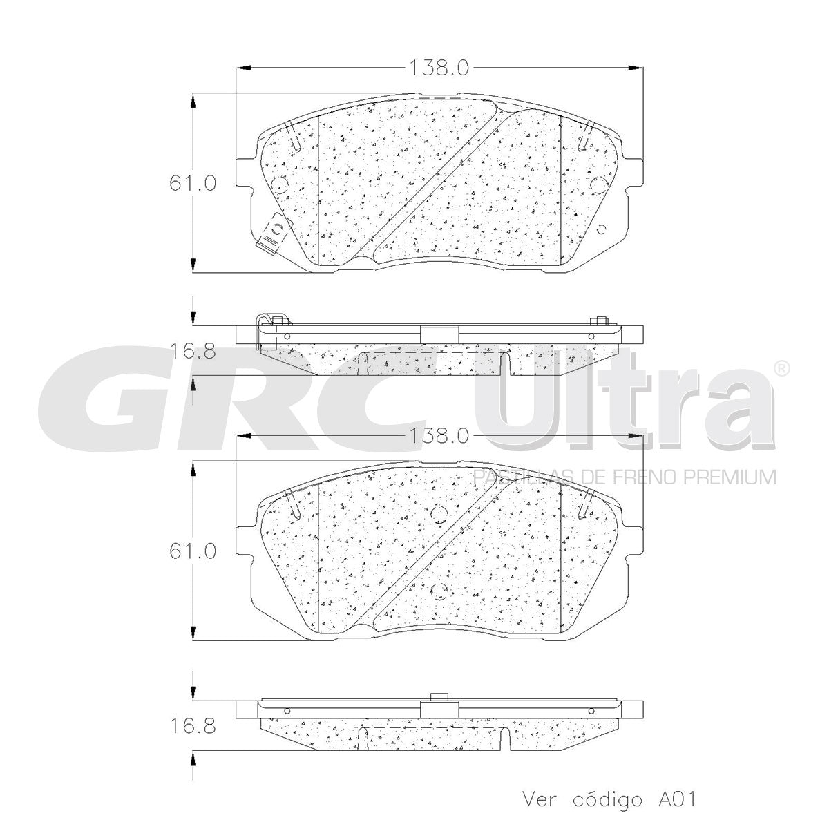 GCD1855 - BALATAS CERAMICAS DELANTERAS PARA HYUNDAI ELANTRA GT N LINE 2019-2020