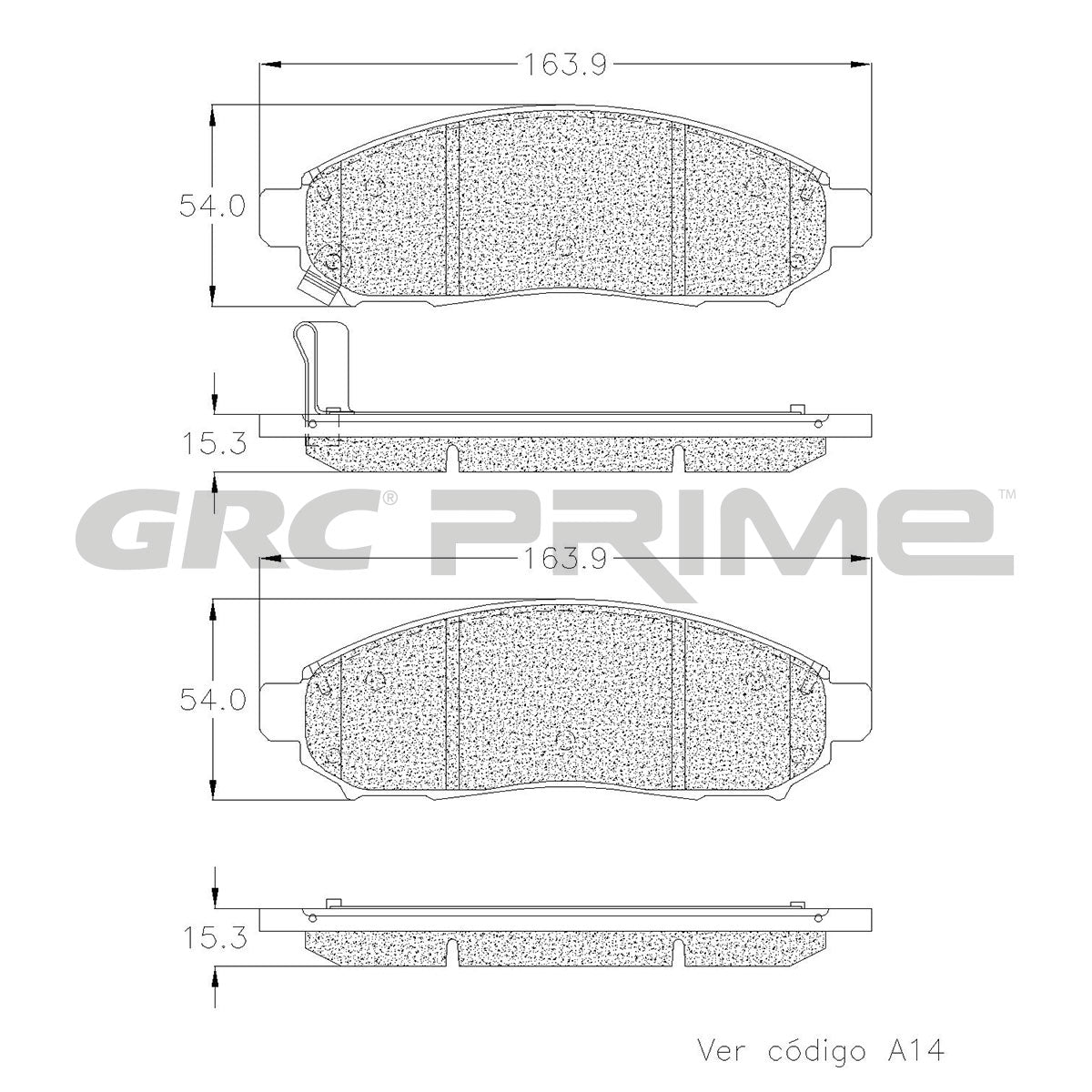 GPRD1094SD - BALATAS SEMIMETALICAS DELANTERAS PARA CHEVROLET CITY EXPRESS 2015-2018