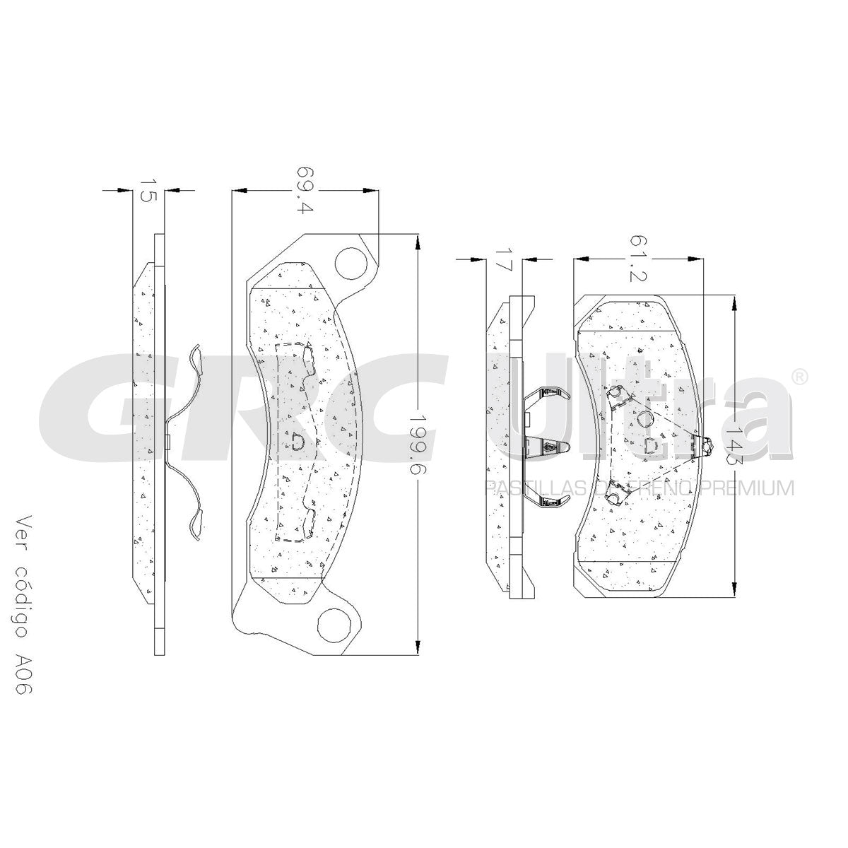 GMD499 - BALATAS SEMIMETALICAS DELANTERAS PARA FORD CROWN VICTORIA BASE 1994-1994