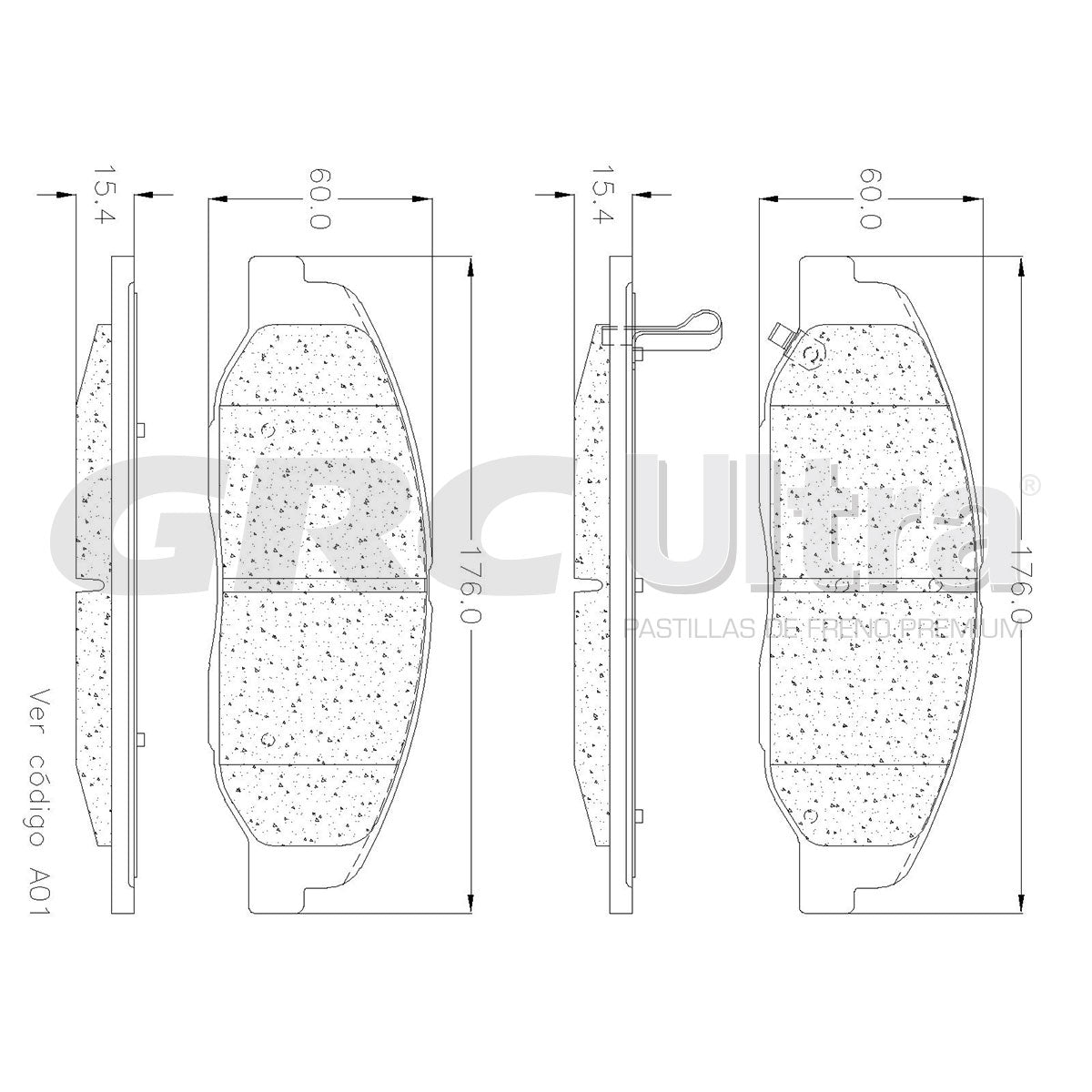 GCD1332 - BALATAS CERAMICAS DELANTERAS PARA CADILLAC CTS 3.0L 2012-2012