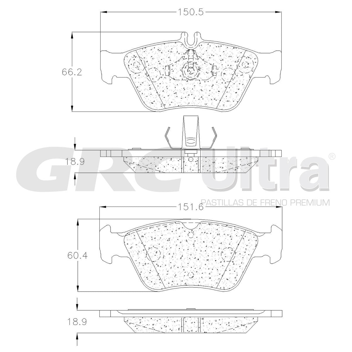 GMD710 - BALATAS SEMIMETALICAS DELANTERAS PARA MERCEDES-BENZ C230 1999-2000