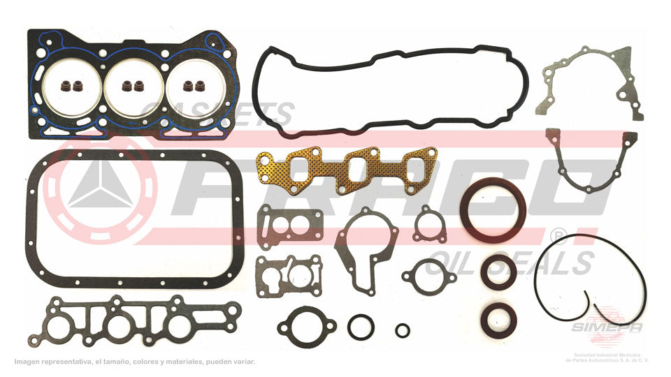 FSX-7630040 - JUEGO DE EMPAQUES PARA SUZUKI SWIFT L3 1.0 L 6 V. SOHC G10A 1998-2003