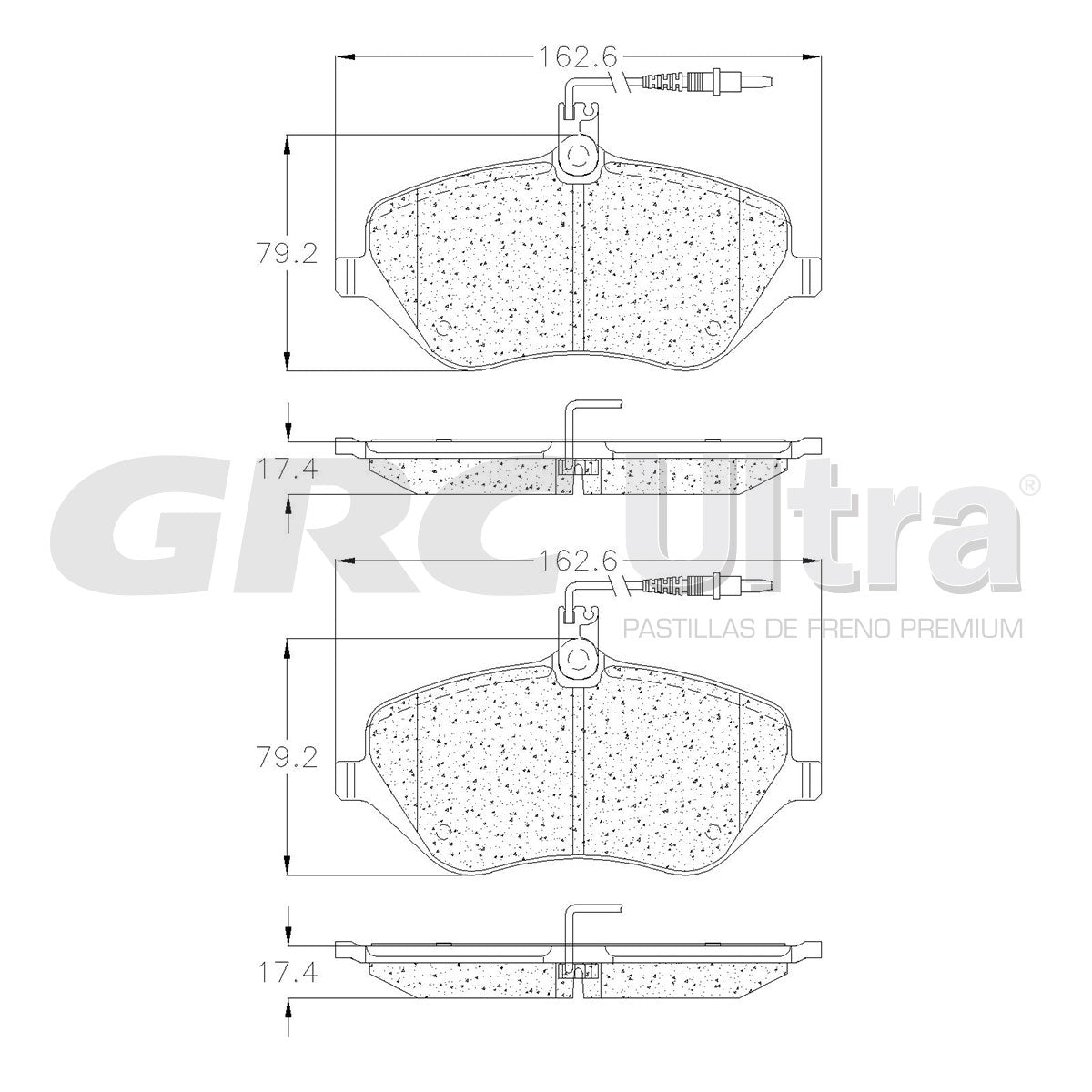GMD1245 - BALATAS SEMIMETALICAS DELANTERAS PARA PEUGEOT 407 2006-2009