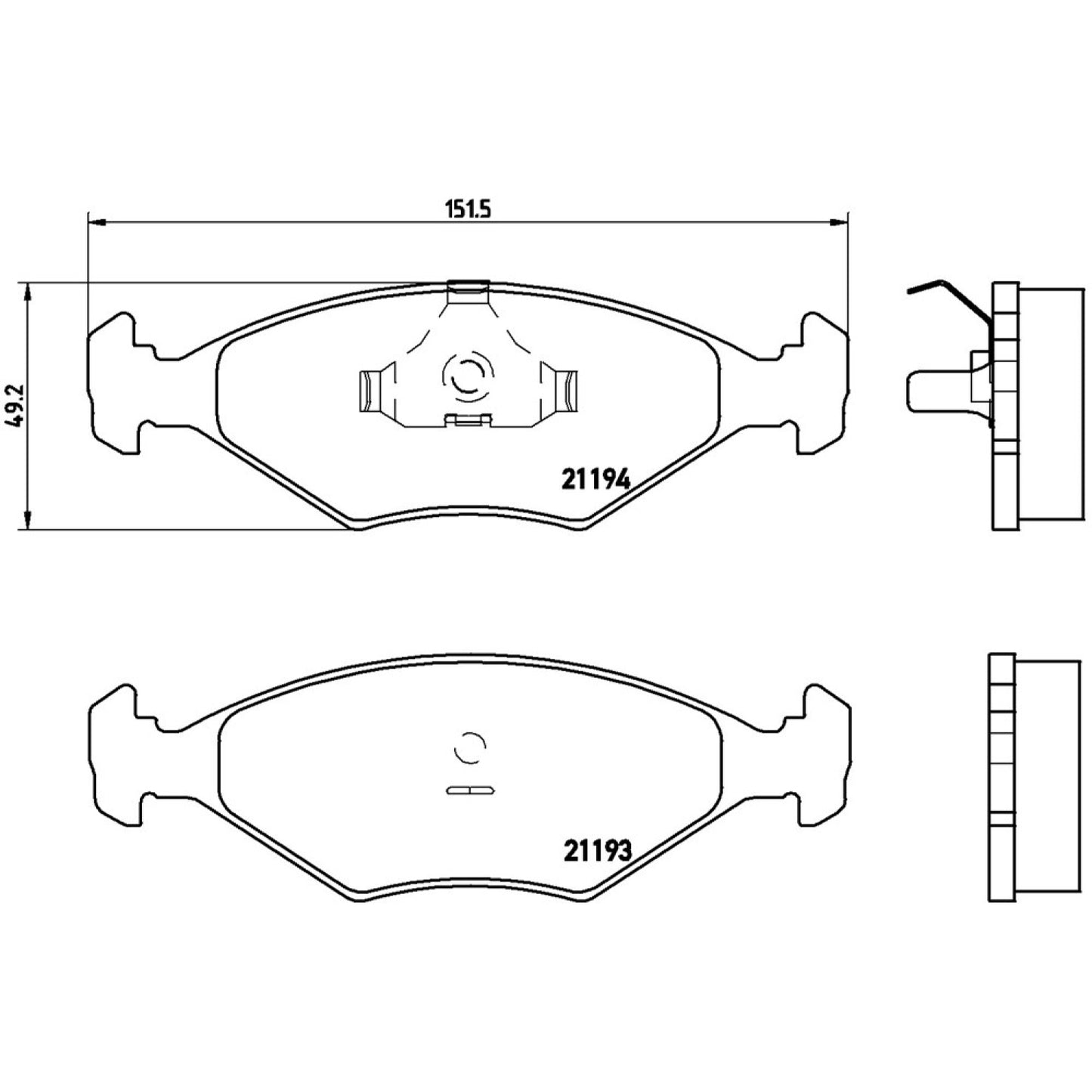 BRE-P23040 - BALATAS DELANTERAS PARA VOLKSWAGEN POINTER BASE 1998-2009